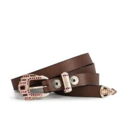 1287 Cinturones Marrón Cobre Plateado/Rosa