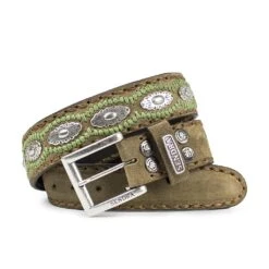 7606 CINTURONES OLD MARTENS CORDA PAS.INTERIOR VERDE